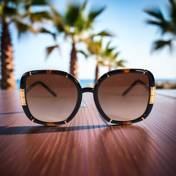 Tory Burch Accessories - Tory Burch Eleanor Oversized Square Womens Sunglasses-Dark Tortoise/Brown-NWT
